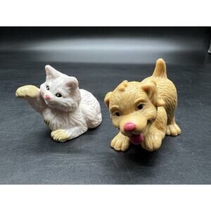 Fisher Price Loving Family Dollhouse Cream Playful Cat Kitty & Puppy Dog Pet